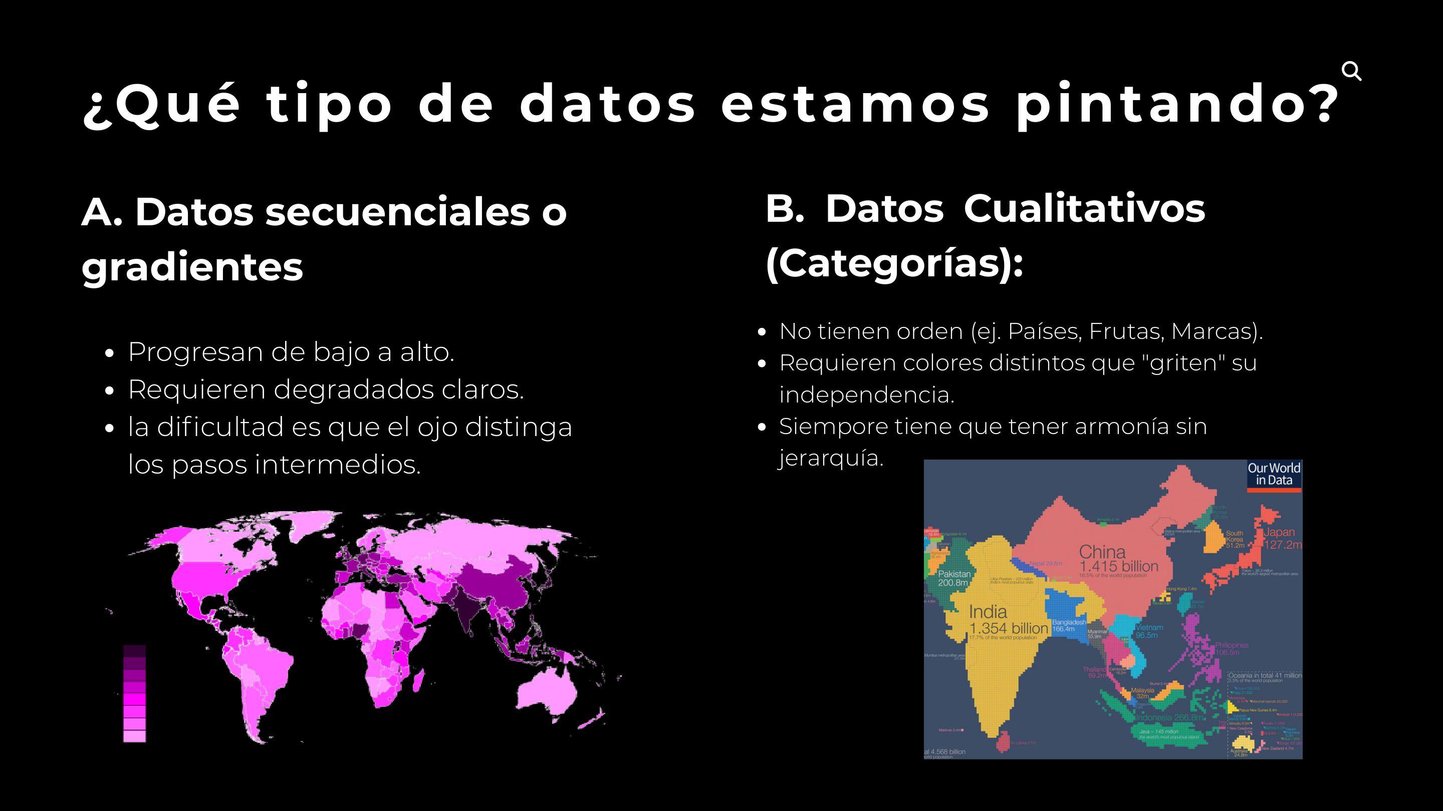 Diferenciación entre datos secuenciales y cualitativos